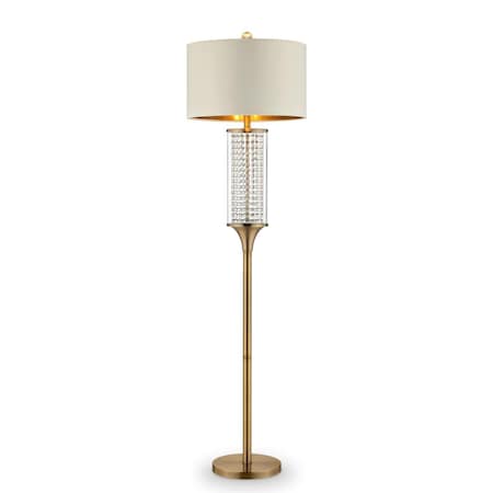 Estallar Crystal Floor Lamp, Matte Gold, Clear & Off White ES3101409